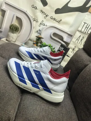 Adidas White Blue Low-Top Mesh Upper Running Shoes 7