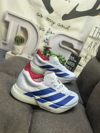 Adidas White Blue Low-Top Mesh Upper Running Shoes 9