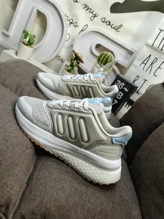 Adidas White Blue Mesh Upper Three-Stripe Side Panel Lifestyle Sneakers 7
