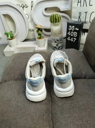 Adidas White Blue Mesh Upper Three-Stripe Side Panel Lifestyle Sneakers 8