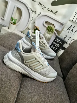 Adidas White Blue Mesh Upper Three-Stripe Side Panel Lifestyle Sneakers 9
