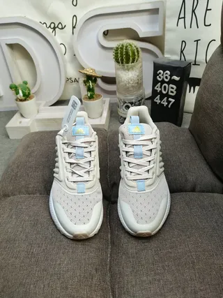 Adidas White Blue Mesh Upper Three-Stripe Side Panel Lifestyle Sneakers 10