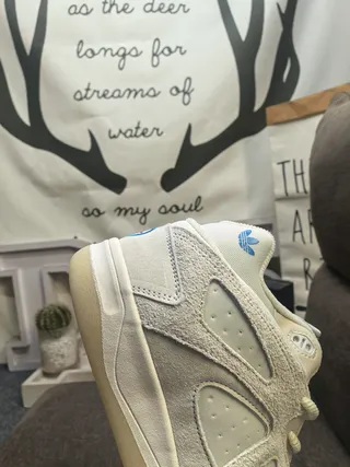 Adidas White Gray Low-Top Suede-and-Synthetic Overlay Sneakers 3