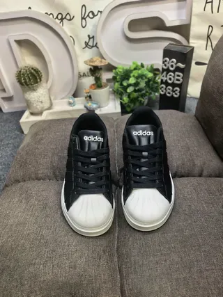 Adidas White Green Low-Top Leather-Look Upper Lifestyle Sneakers 20