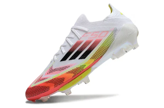 Adidas Chaussures de football blanc multicolore low-cut upper en tricot blocage de couleur avec gradiente terrain ferme 3