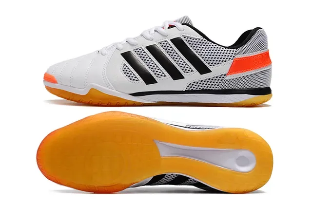 Adidas White Orange Low-Top Perforated Mesh Upper Sneakers 23