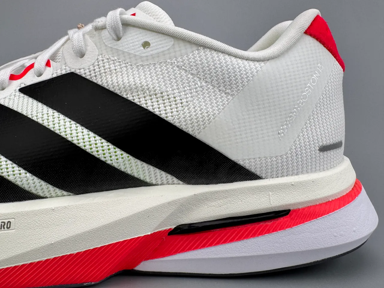 Adidas White Red Engineered Mesh Upper Three-Stripe Side Branding Running Shoes 3