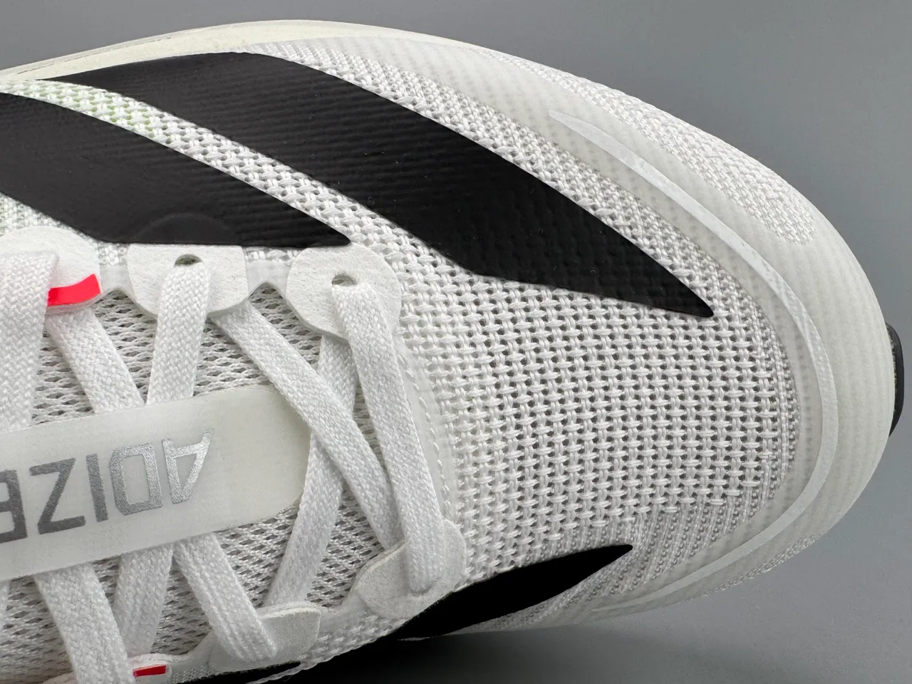 Adidas White Red Engineered Mesh Upper Three-Stripe Side Branding Running Shoes 4
