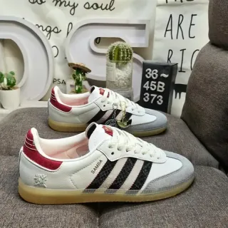 Adidas White Red Low-Top Gum Sole Lifestyle Sneakers