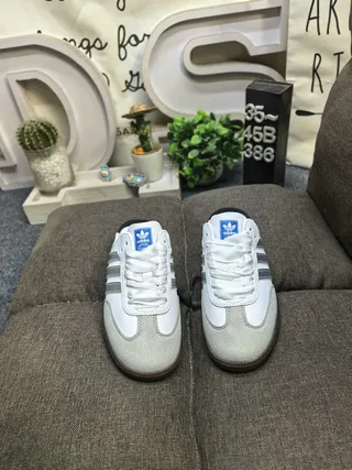 Adidas White Silver Laceless Mule Suede And Leather Upper Casual Shoes 10