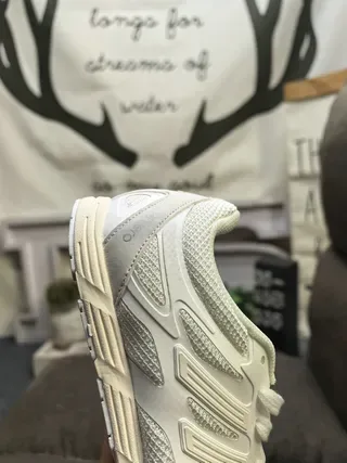 Adidas White Silver Mesh-and-Synthetic Overlay Three-Stripe Side Branding Lifestyle Sneakers 23