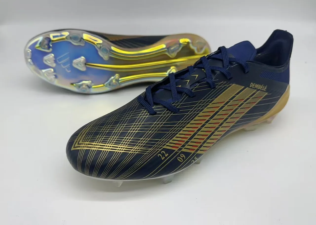 Adidas X Navy Gold Low-Cut Lace-Up Iridescent Overlays Firm-Ground Soccer Shoes 9