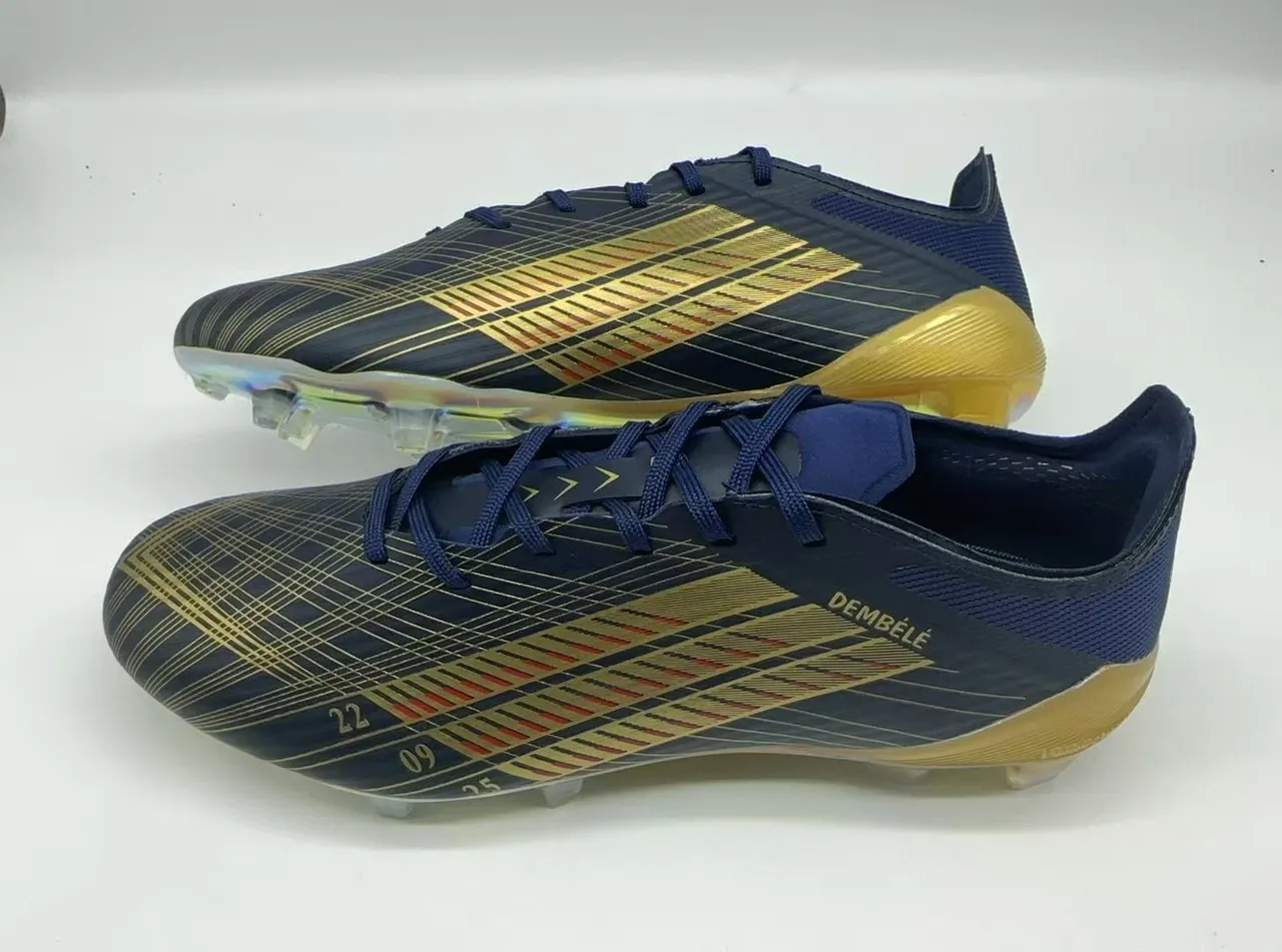 Adidas X Navy Gold Low-Cut Lace-Up Iridescent Overlays Firm-Ground Soccer Shoes 11