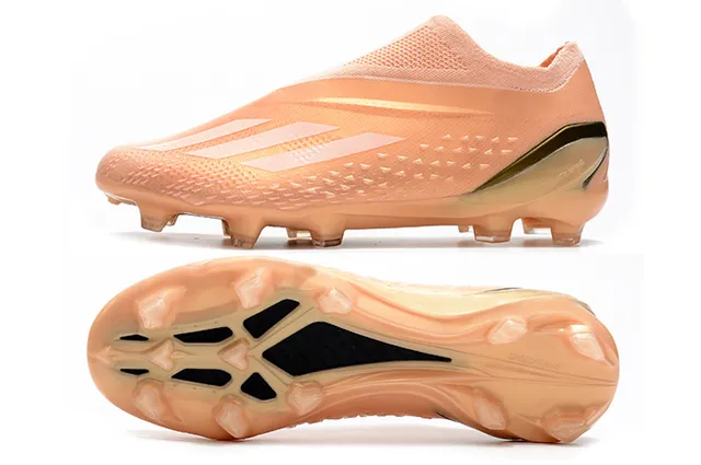 足球鞋 Adidas X Speedflow Peach and Gold 草地 5