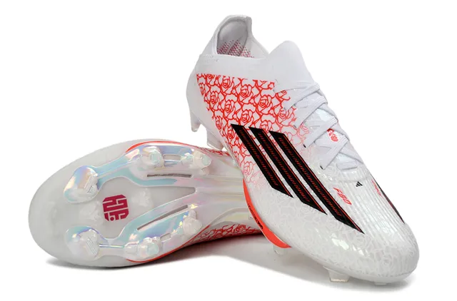 Adidas X Speedflow Rose Pattern White Red Black Firm-Ground Soccer Shoes 4