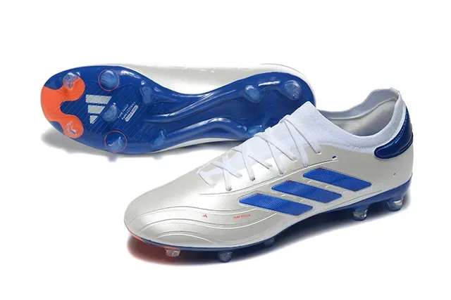 Adidas X Blanc Bleu Low-Cut Synthétique Haut Tacos Coniques Moulés Firm-Ground Chaussures de football 7