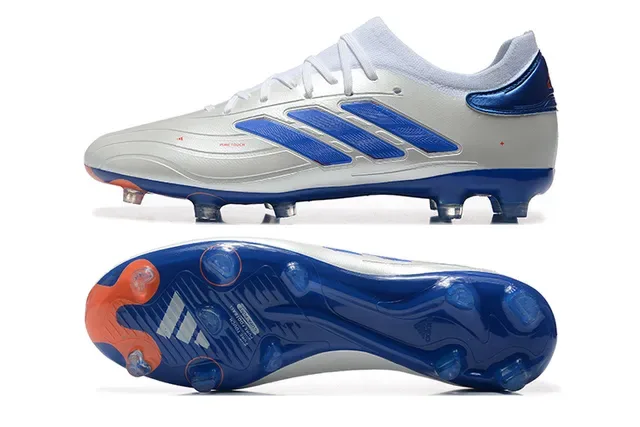 Adidas X Blanc Bleu Low-Cut Synthétique Haut Tacos Coniques Moulés Firm-Ground Chaussures de football 9
