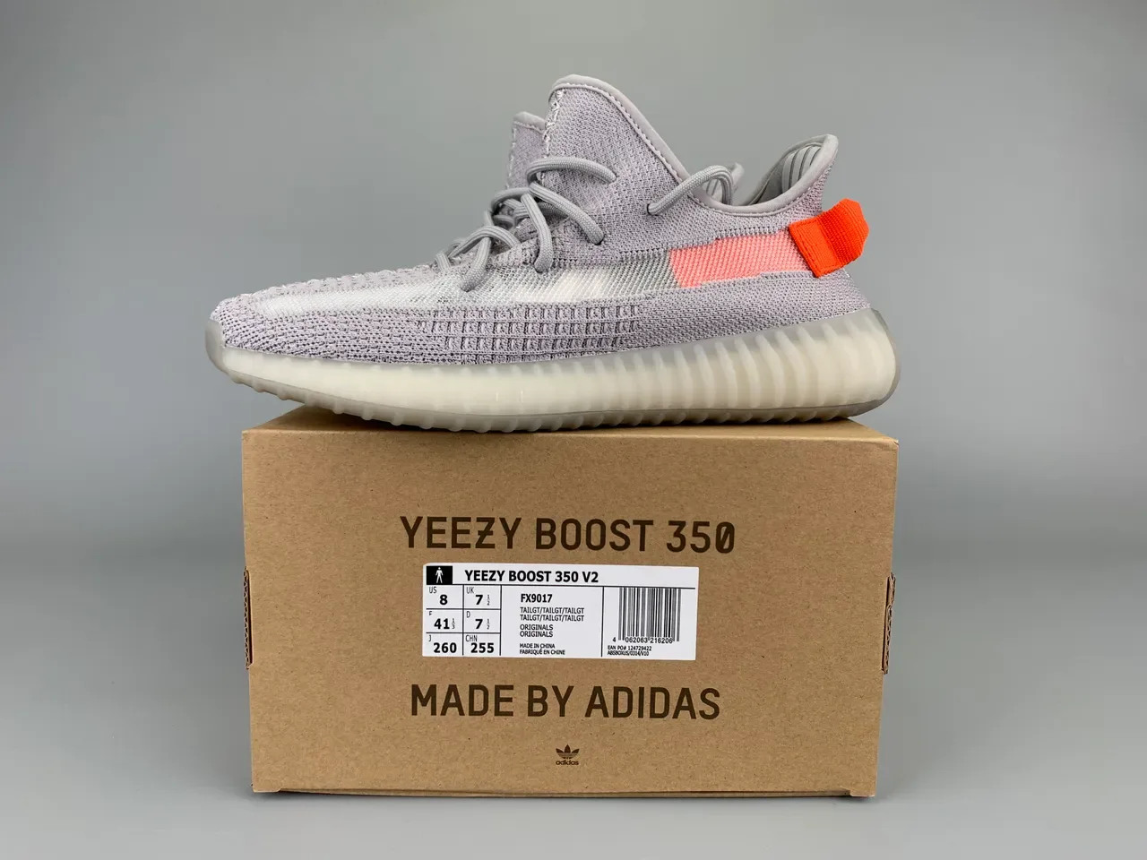 Adidas Yeezy Boost 350 Gray Coral Orange Lifestyle Sneakers 2