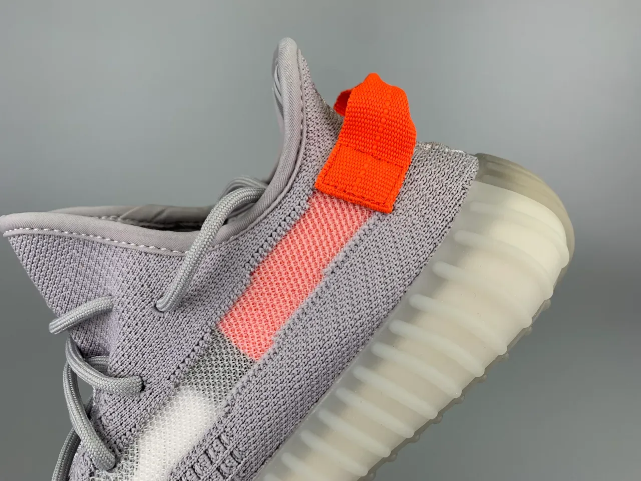 Adidas Yeezy Boost 350 Gray Coral Orange Lifestyle Sneakers 6