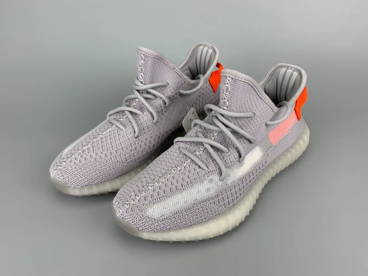 Adidas Yeezy Boost 350 Gray Coral Orange Lifestyle Sneakers 7