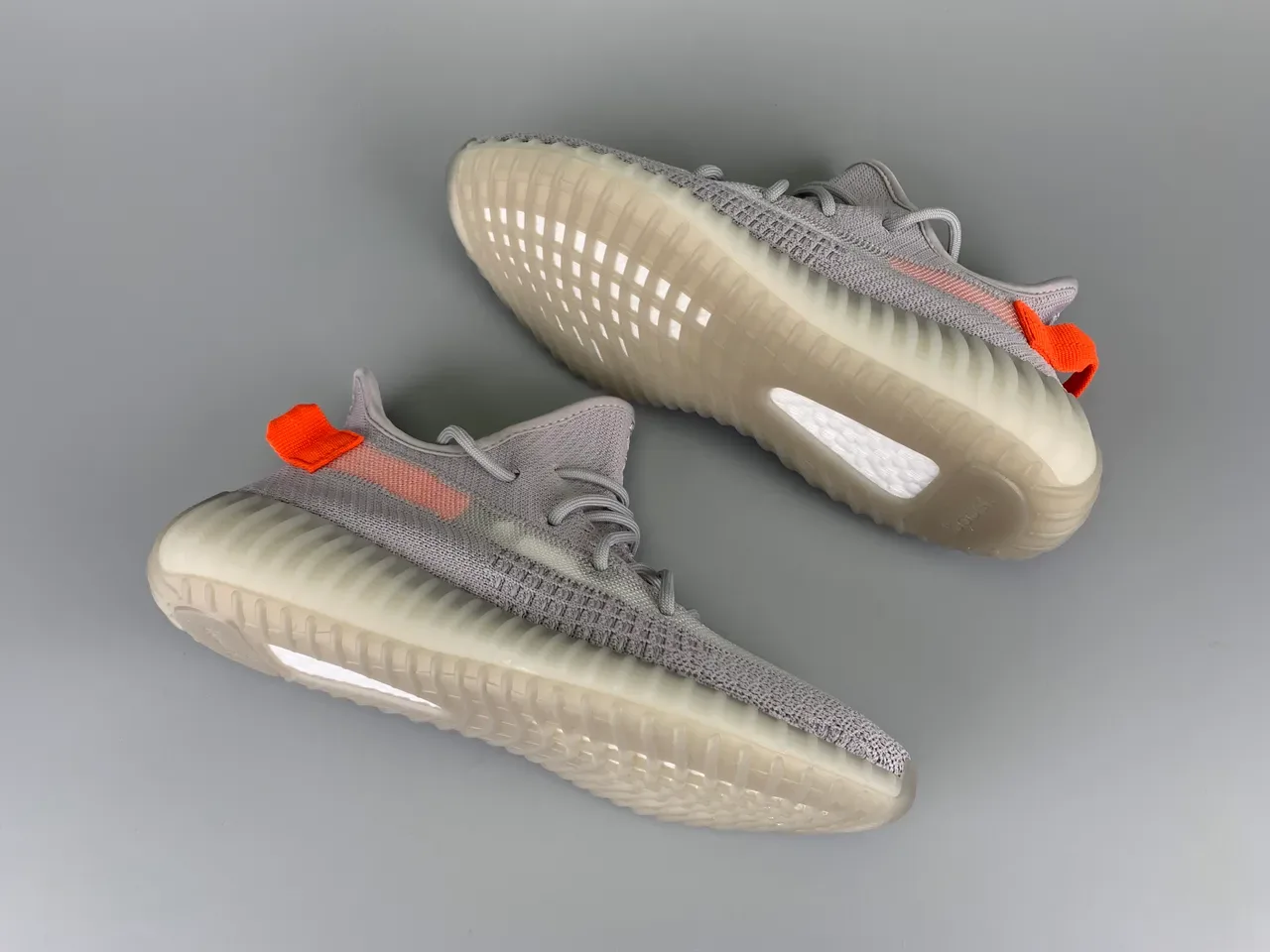 Adidas Yeezy Boost 350 Gray Coral Orange Lifestyle Sneakers 10
