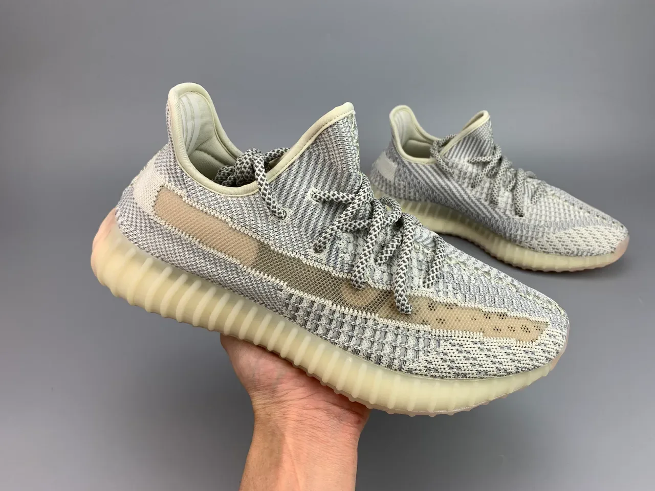 Adidas Yeezy Boost 350 V2 Light Gray Beige Lifestyle Sneakers 12