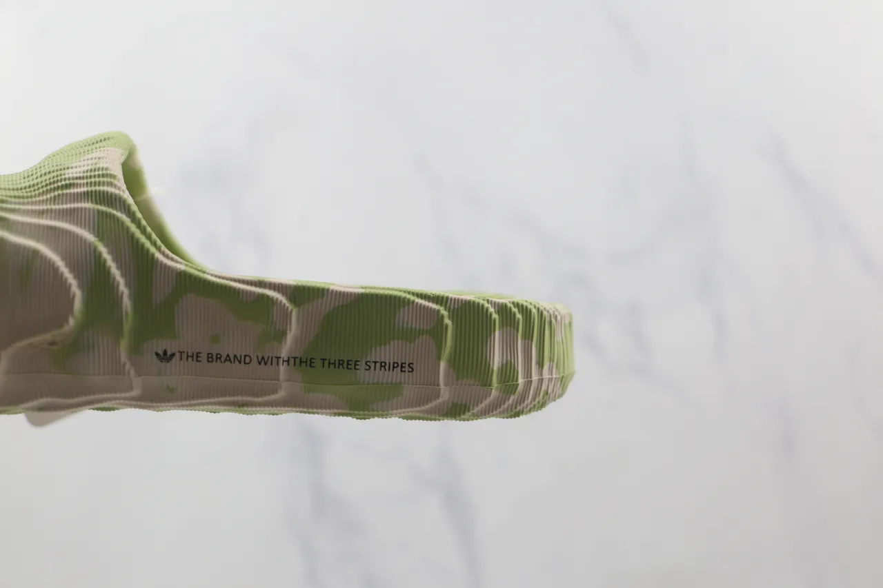Adidas Yeezy Slide Marbled Green and Cream Slippers 7