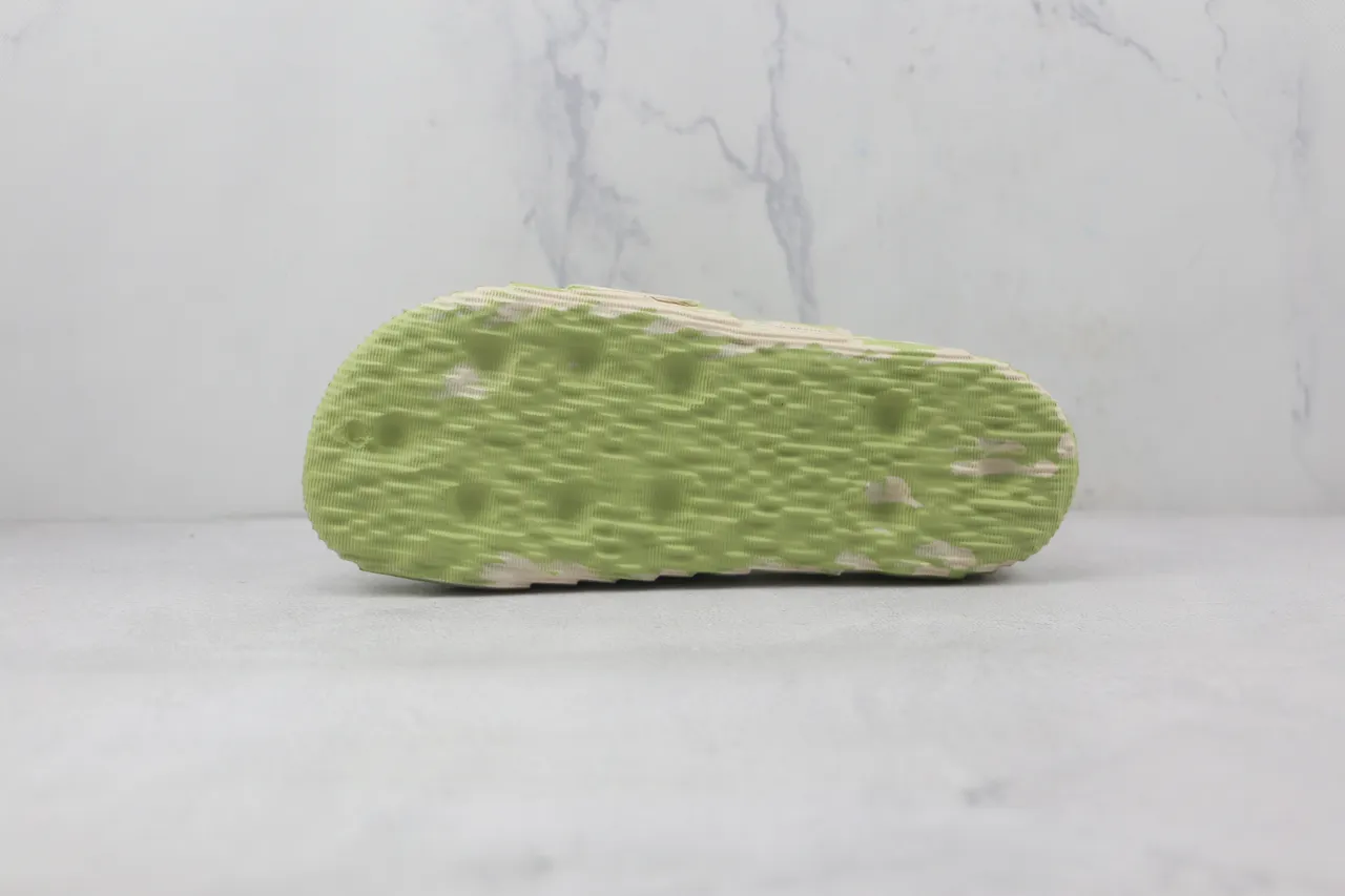 Adidas Yeezy Slide Marbled Green and Cream Slippers 8