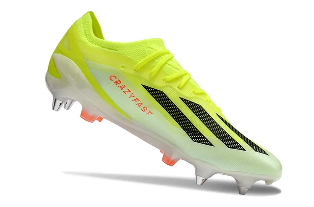 Adidas Yellow Black Low-Cut Knit Upper Asymmetric Lacing System Firm-Ground Soccer Shoes 2