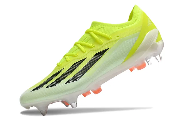 Adidas Yellow Black Low-Cut Knit Upper Asymmetric Lacing System Firm-Ground Soccer Shoes 3