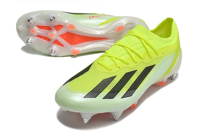 Adidas Yellow Black Low-Cut Knit Upper Asymmetric Lacing System Firm-Ground Soccer Shoes 4