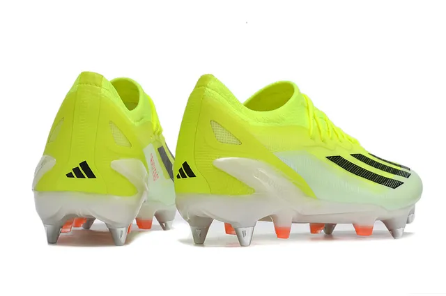 Adidas Yellow Black Low-Cut Knit Upper Asymmetric Lacing System Firm-Ground Soccer Shoes 5