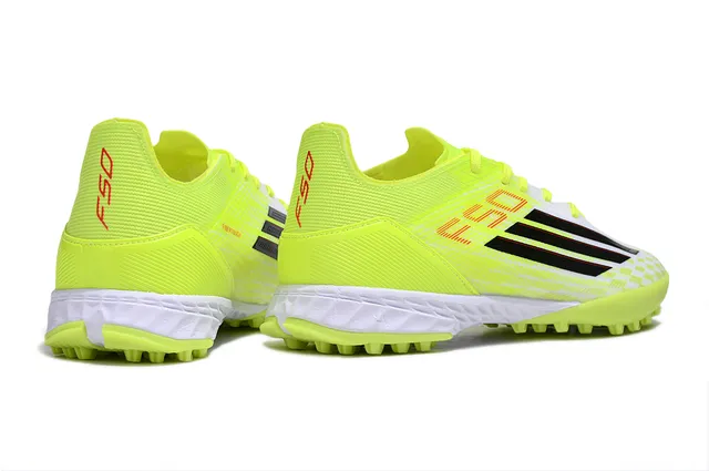 Adidas Jaune Noir Néon Haut Synthétique Tricoté Trois Rayures Marquage Terrain de Football Chaussures 5