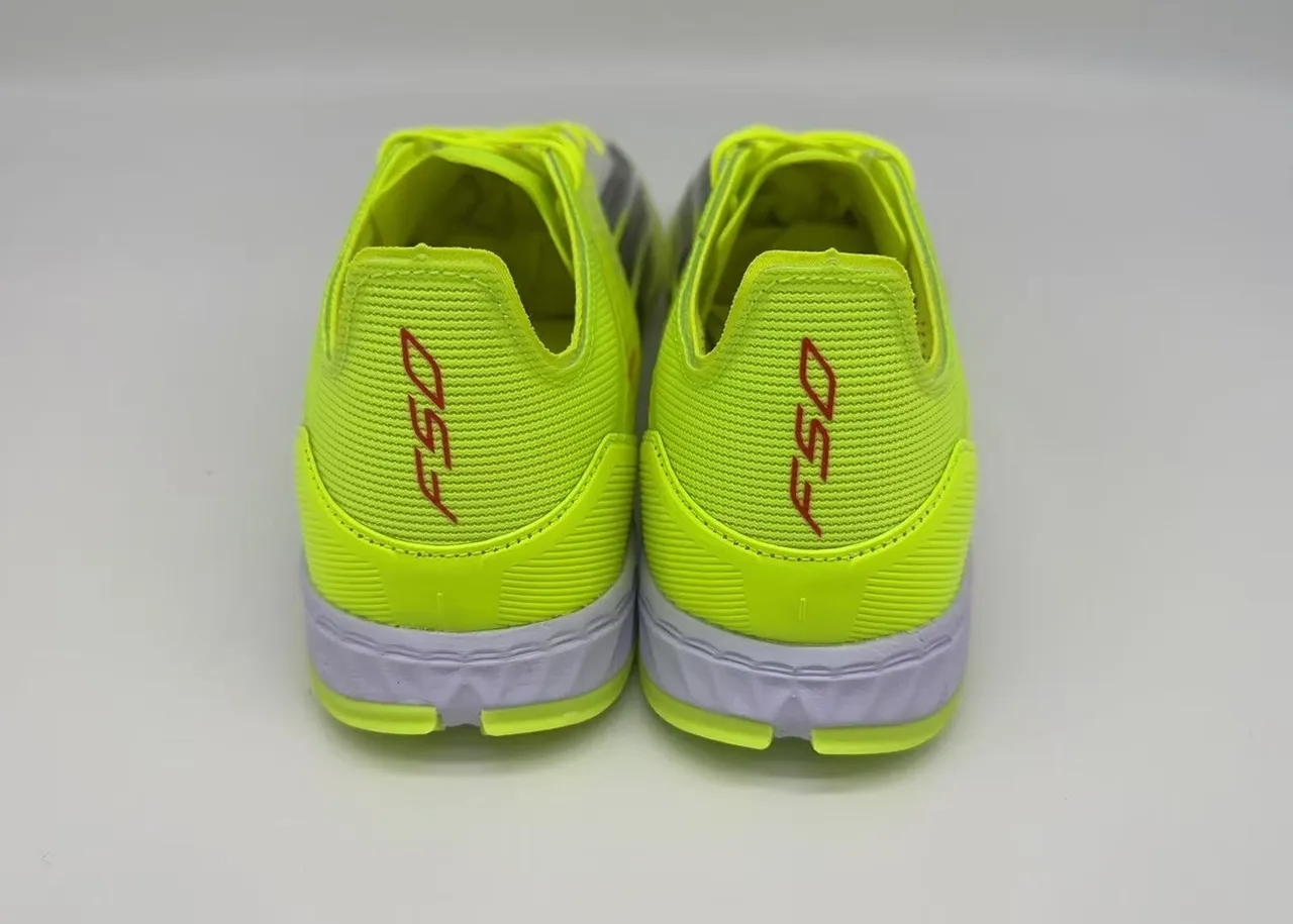 Adidas Jaune Noir Néon Haut Synthétique Tricoté Trois Rayures Marquage Terrain de Football Chaussures 10