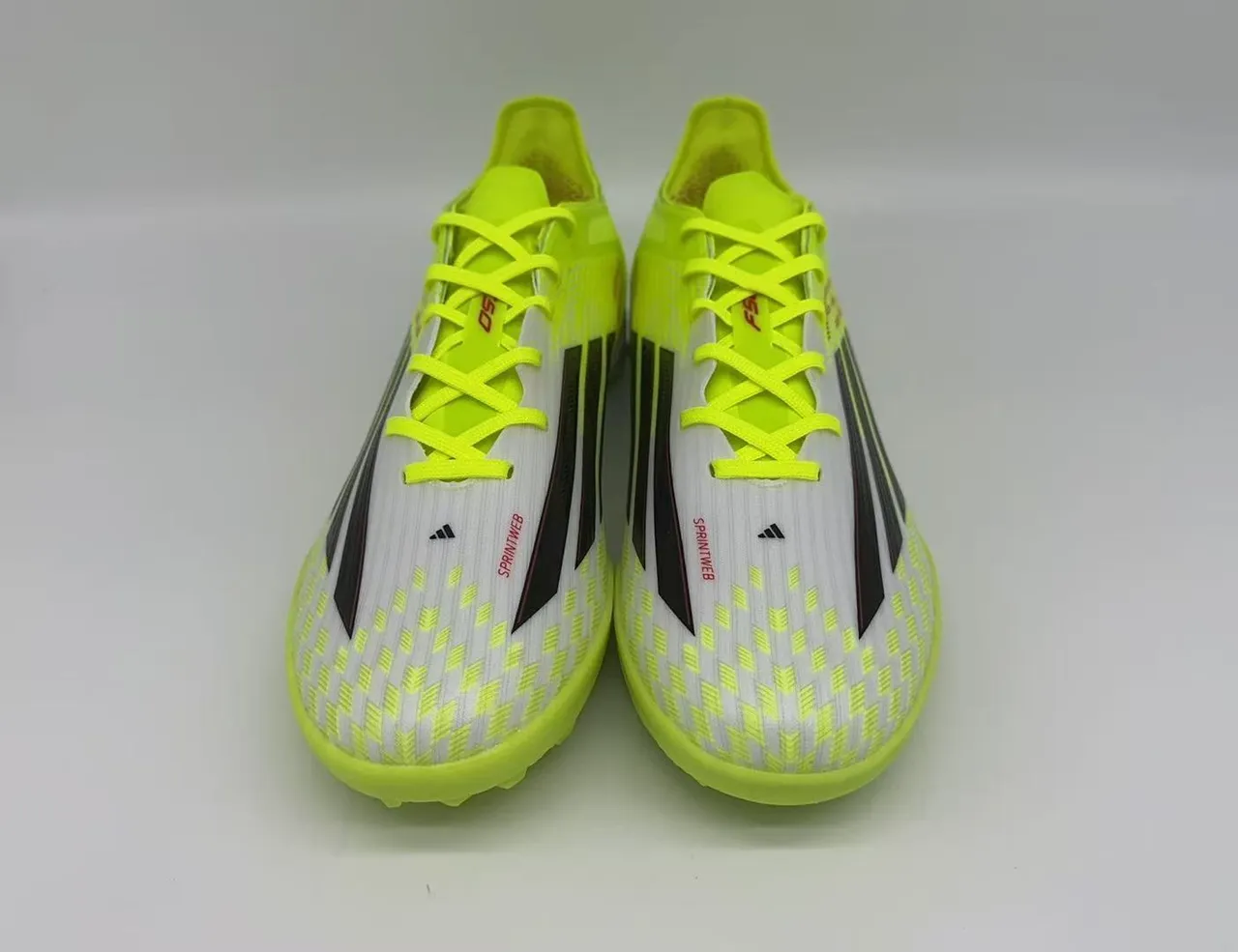 Adidas Jaune Noir Néon Haut Synthétique Tricoté Trois Rayures Marquage Terrain de Football Chaussures 11