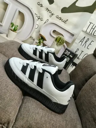 Adidas Yellow Black Suede Upper Three-Stripe Side Panel Lifestyle Sneakers 17