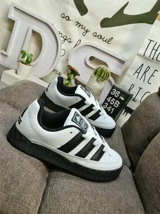 Adidas Yellow Black Suede Upper Three-Stripe Side Panel Lifestyle Sneakers 19