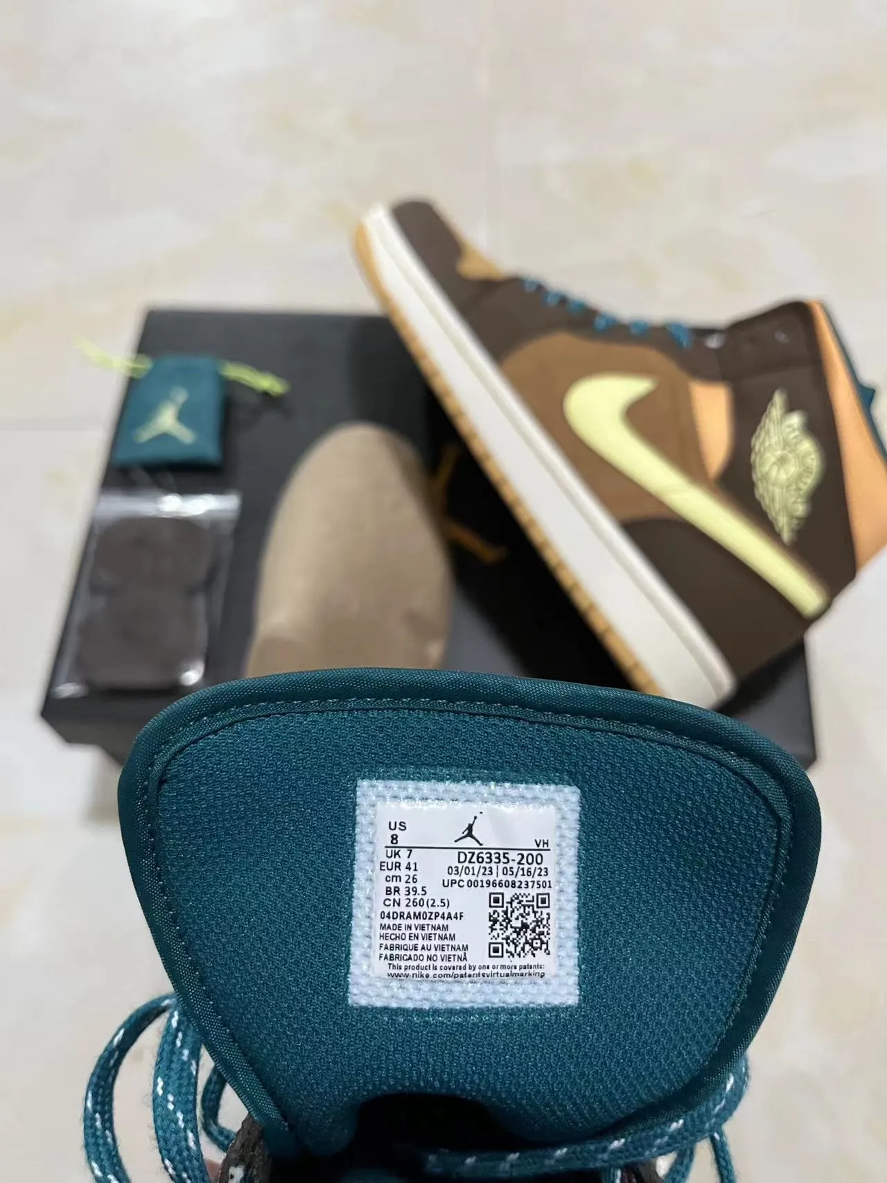 Air Jordan 1 Brown Beige High-Top Suede-Leather Panelled Basketball Shoes 8
