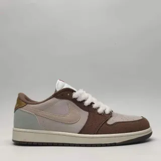 Air Jordan 1 Brown Beige Low-Top Suede Upper Lifestyle Sneakers