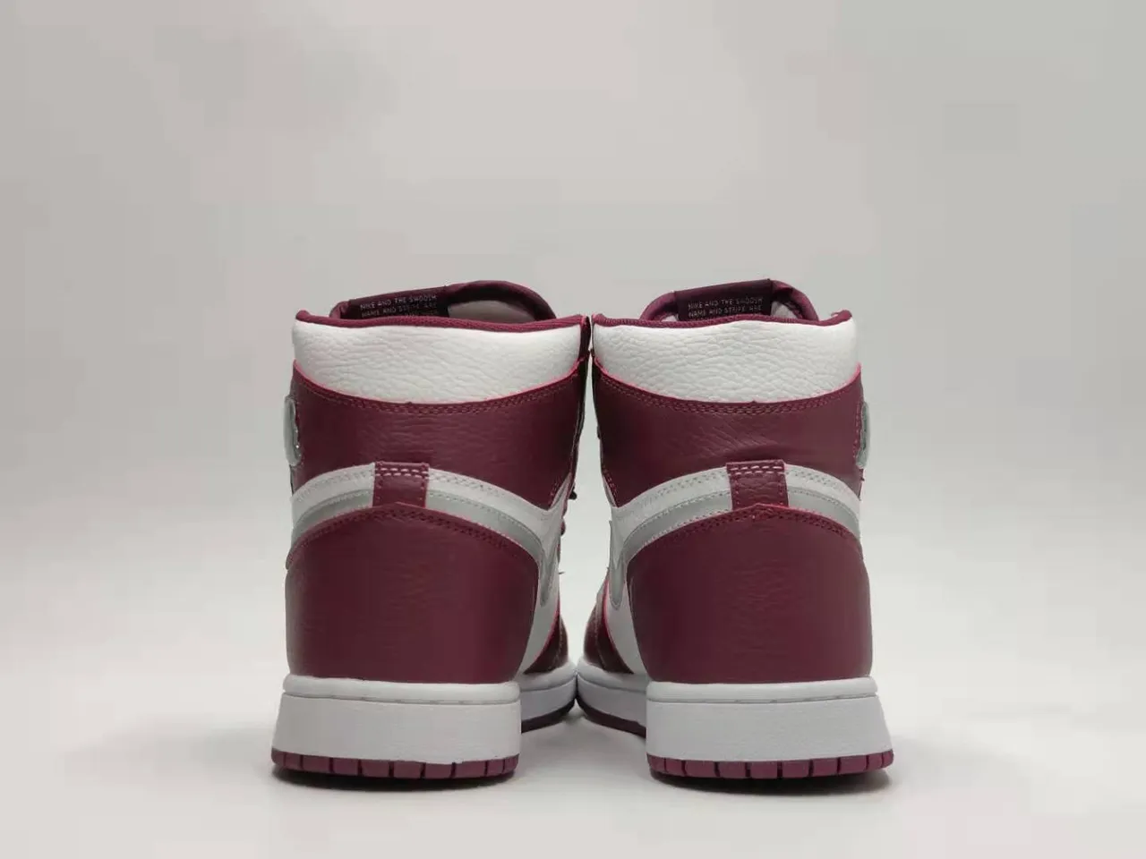 Air Jordan 1 Burgundy and White Leather Basketball Shoes 6