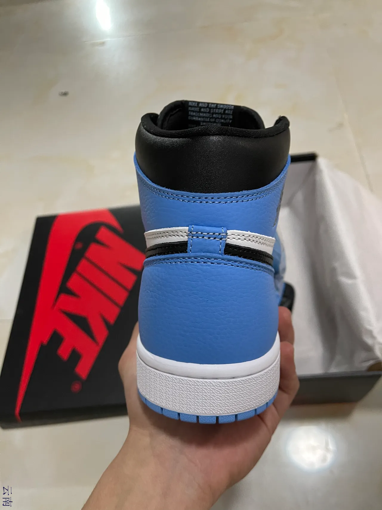 Air Jordan 1 High Black White University Blue Basketball Shoes 6