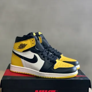 Air Jordan 1 High Black Yellow White Basketball Shoes