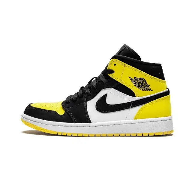 Air Jordan 1 High Black Yellow White Basketball Shoes 6