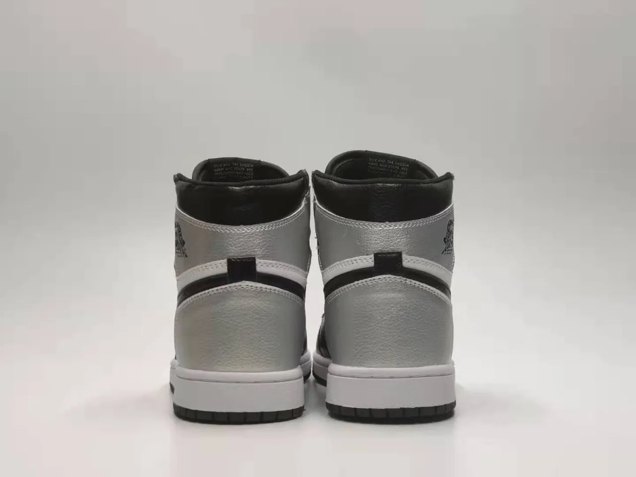 Air Jordan 1 High Metallic Silver Black White Basketball Shoes 4