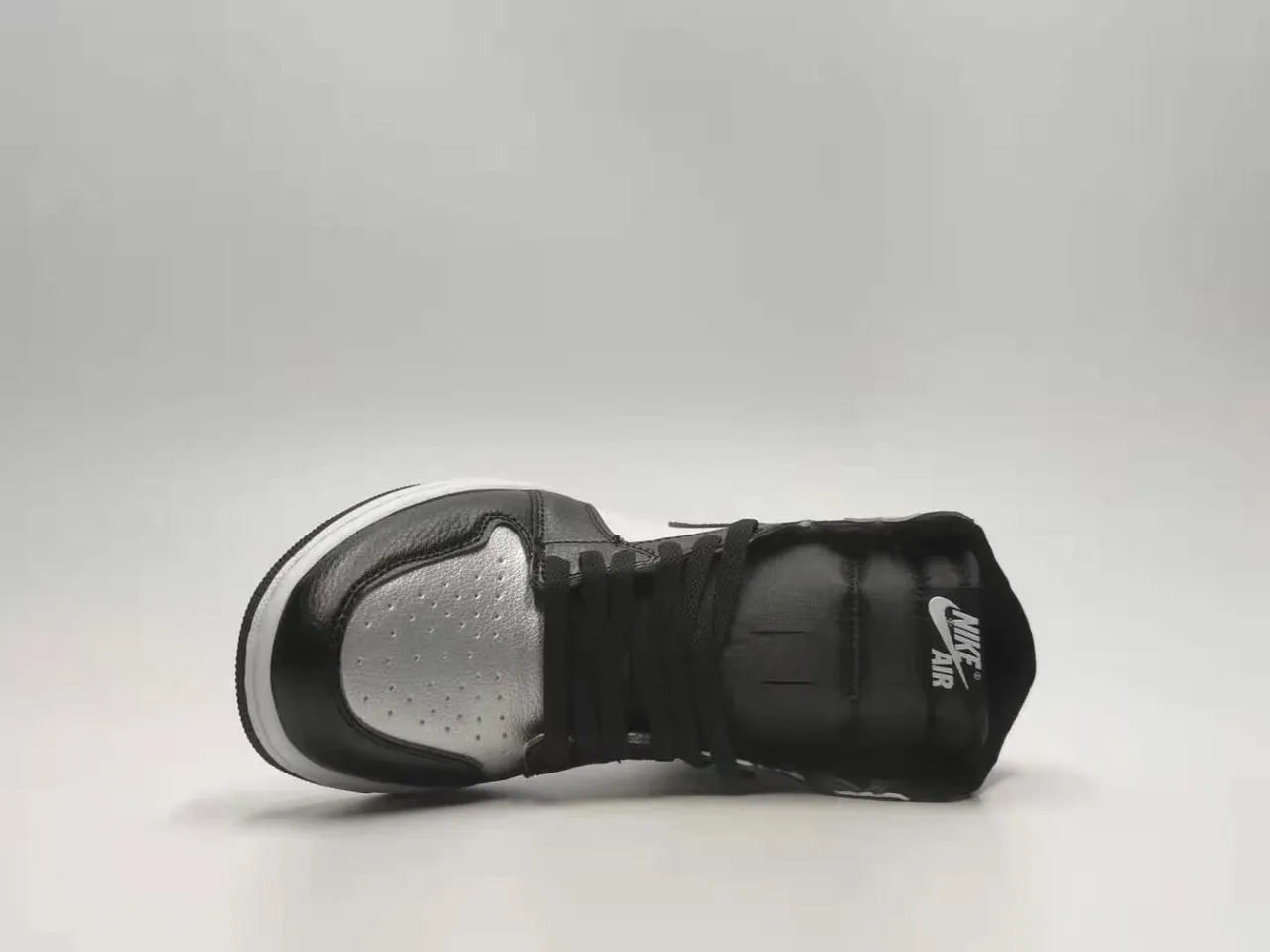 Air Jordan 1 High Metallic Silver Black White Basketball Shoes 6