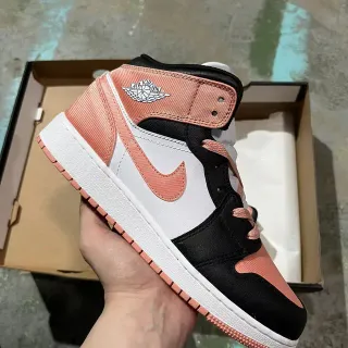Air Jordan 1 High Peach Pink Black White Basketball Shoes