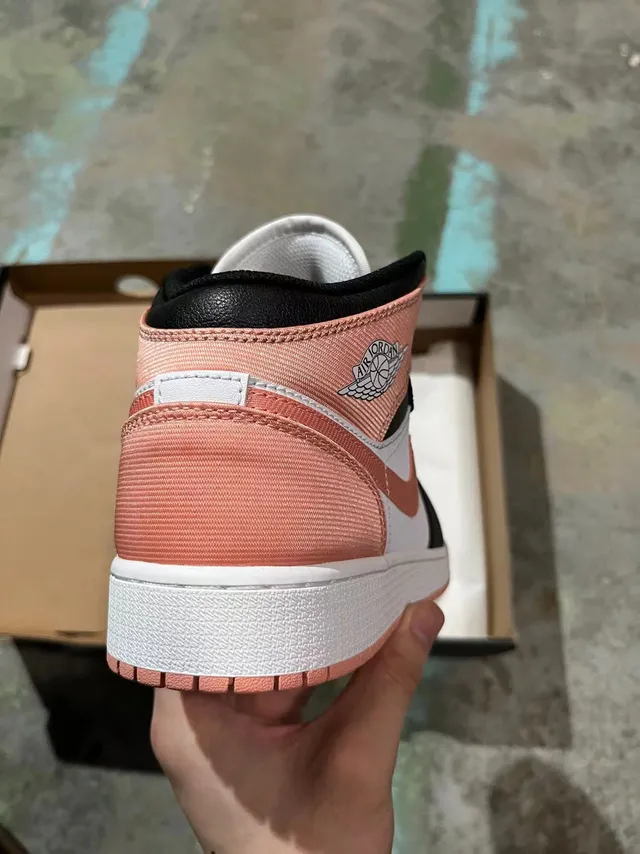 Air Jordan 1 High Peach Pink Black White Basketball Shoes 5