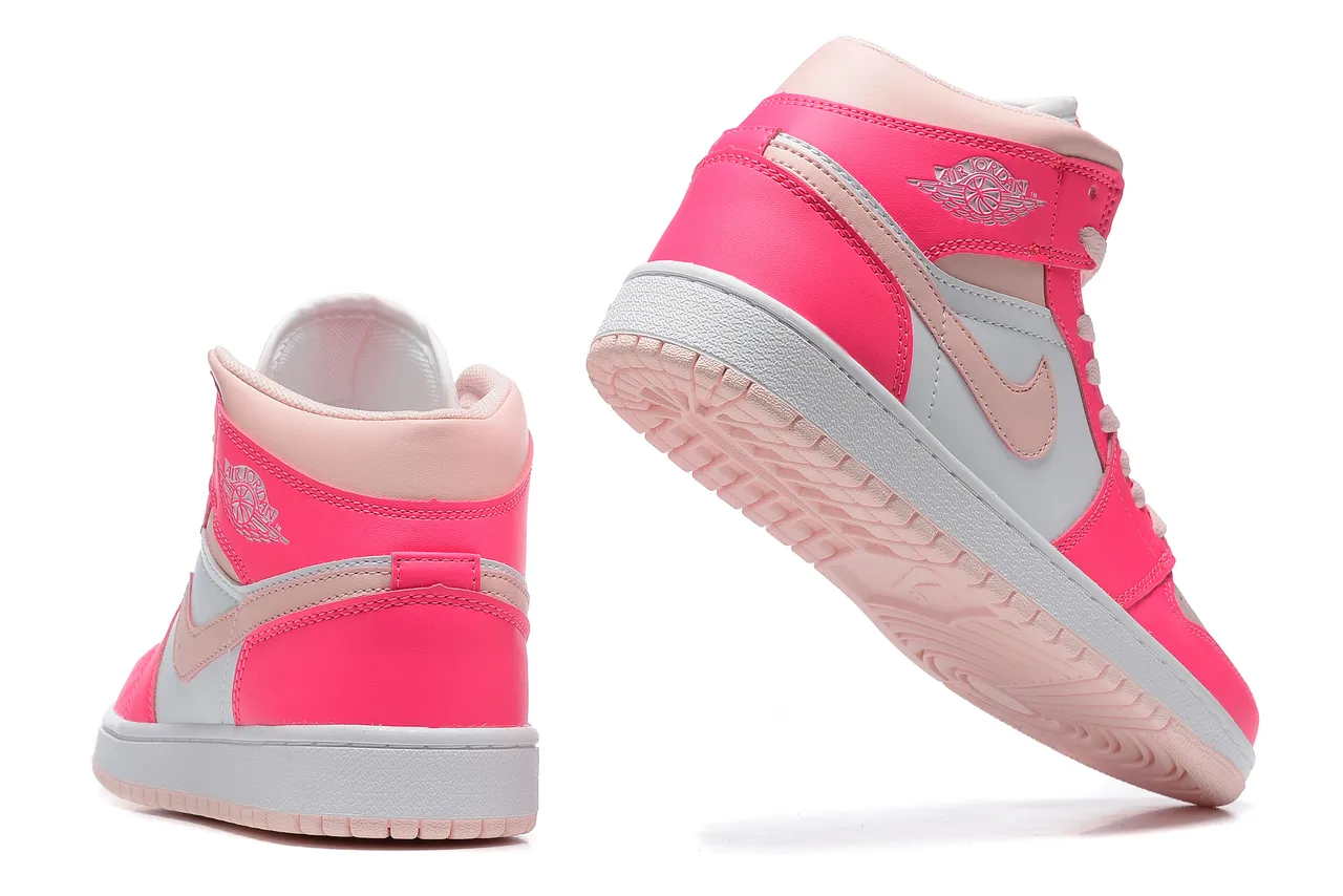 Air Jordan 1 High Zapatos de Baloncesto Rosa y Blanco 3