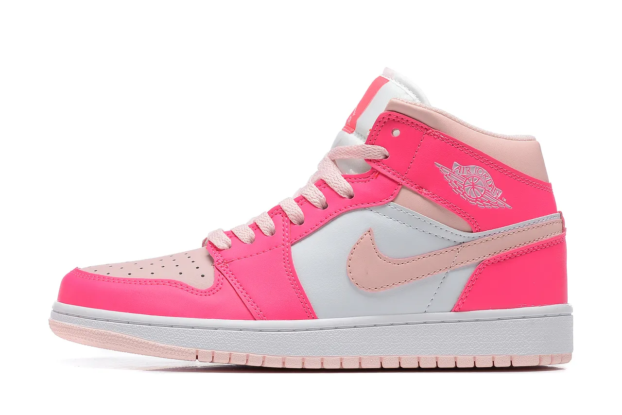 Air Jordan 1 High Zapatos de Baloncesto Rosa y Blanco 5
