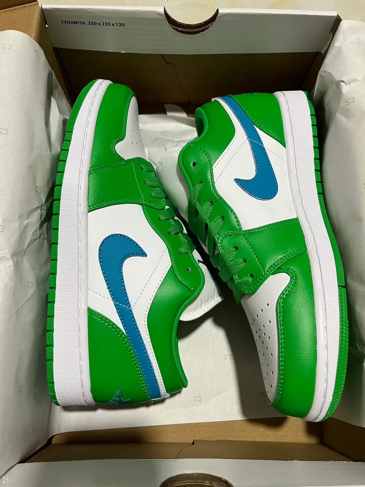 Zapatillas lifestyle Air Jordan 1 Low verde blanco azul 7